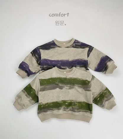 長袖Tシャツ キッズトップス レトロボーダー長袖Tシャツ【mh0008528】