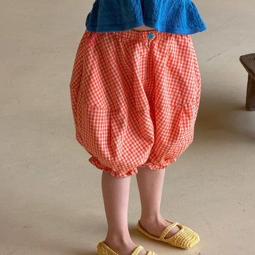 Gingham Bloomers ギンガムチェック ハーフパンツ【mh0013053】 Orange / 90cm Jianzidan ハーフパンツ・ショートパンツ
