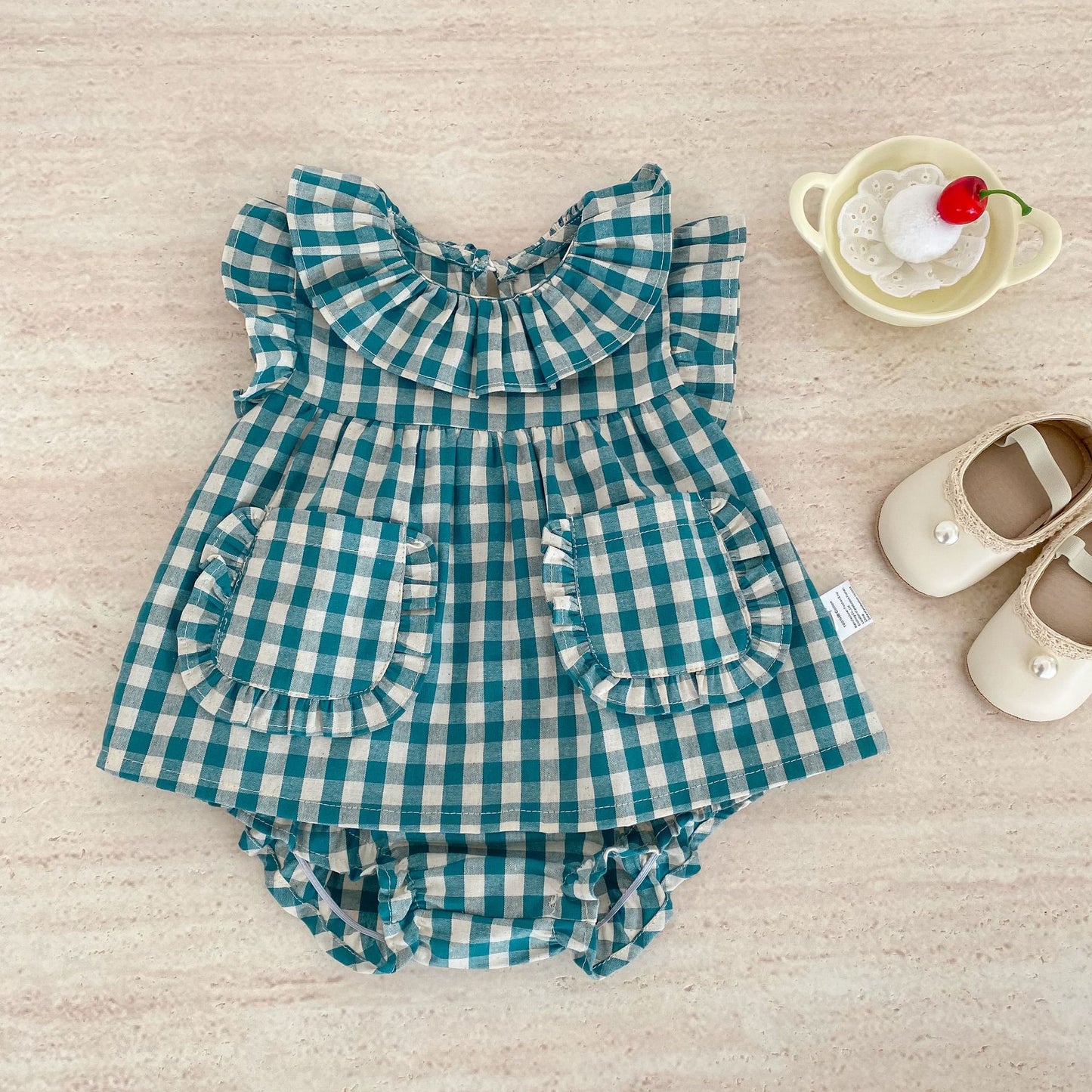 Gingham Check Top & Bloomers Set ギンガムチェック トップス ブルマセット【mh0012490】 Engepapa ノースリーブセットアップ
