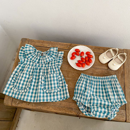 Gingham Check Top & Bloomers Set ギンガムチェック トップス ブルマセット【mh0012490】 Engepapa ノースリーブセットアップ