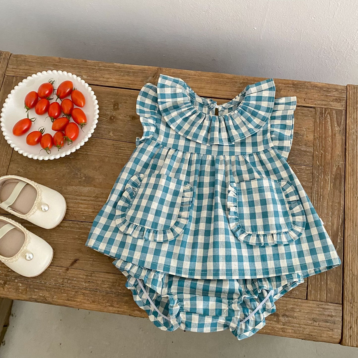 Gingham Check Top & Bloomers Set ギンガムチェック トップス ブルマセット【mh0012490】 Engepapa ノースリーブセットアップ