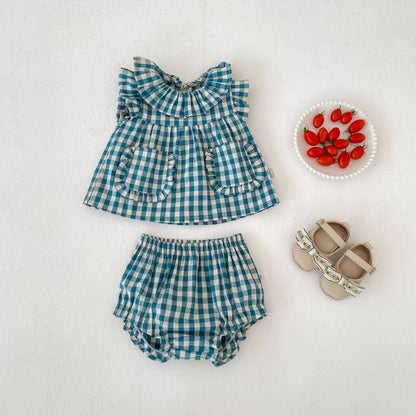 Gingham Check Top & Bloomers Set ギンガムチェック トップス ブルマセット【mh0012490】 Engepapa ノースリーブセットアップ