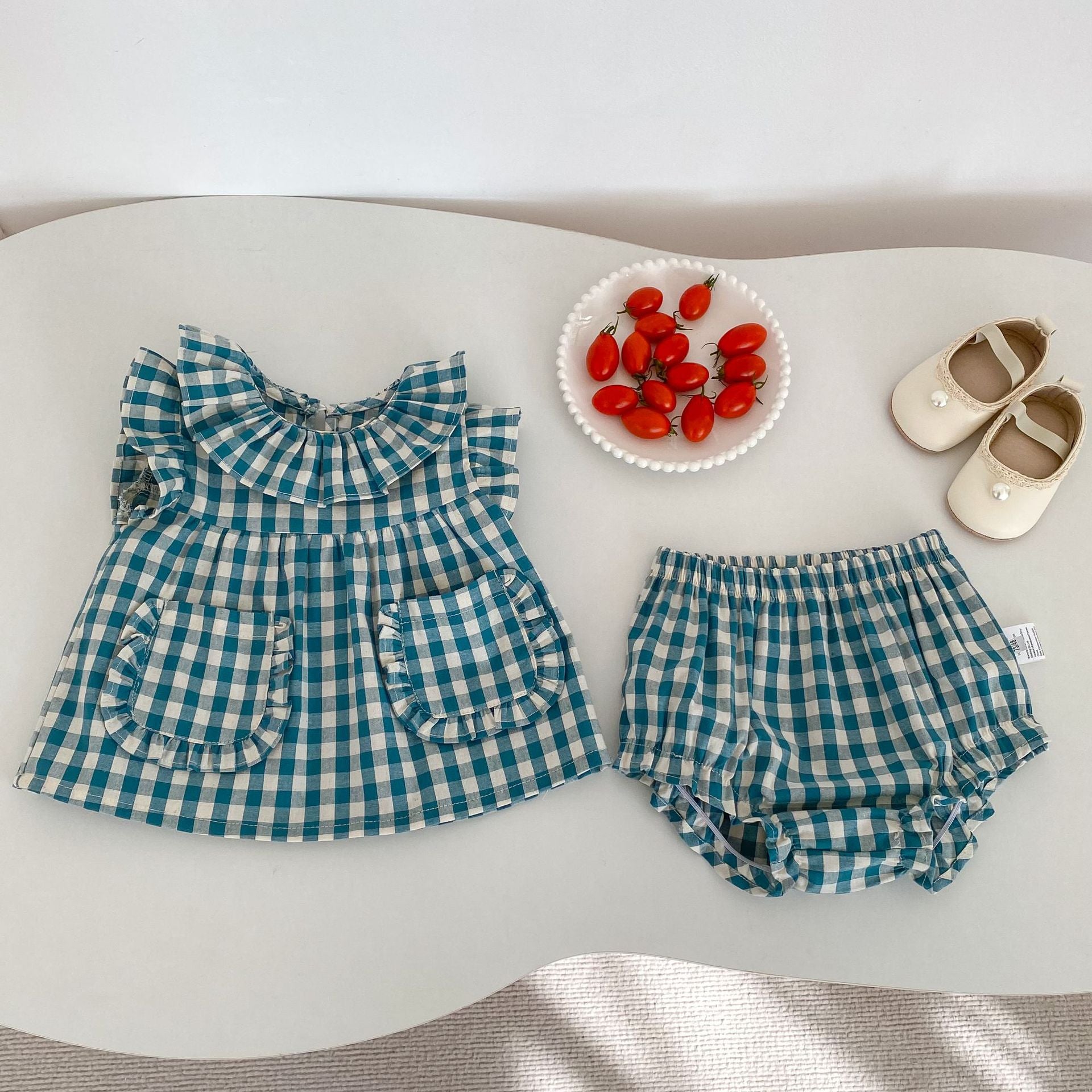 Gingham Check Top & Bloomers Set ギンガムチェック トップス ブルマセット【mh0012490】 Engepapa ノースリーブセットアップ