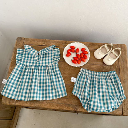 Gingham Check Top & Bloomers Set ギンガムチェック トップス ブルマセット【mh0012490】 Engepapa ノースリーブセットアップ
