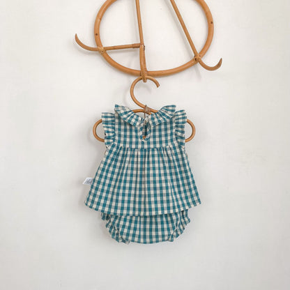 Gingham Check Top & Bloomers Set ギンガムチェック トップス ブルマセット【mh0012490】 Engepapa ノースリーブセットアップ