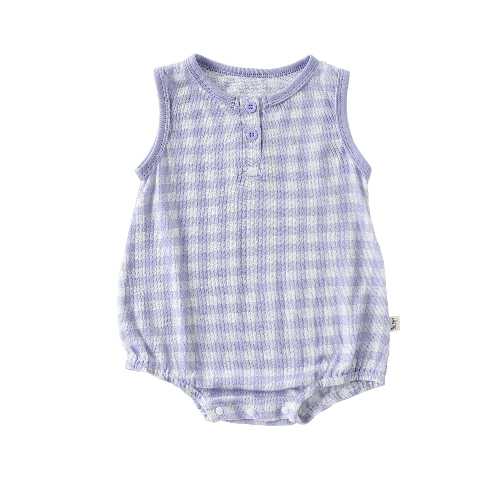 Gingham Cotton One-piece ギンガム ノースリーブロンパース【mh0012767】 Beitaoya ノースリーブロンパース