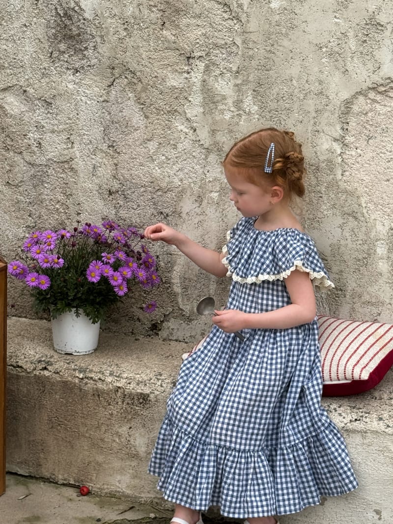 Gingham Lace Trimmed Cape Collar Dress ギンガムチェック ノースリーブワンピース【mh0012809】 Chengle ノースリーブワンピース