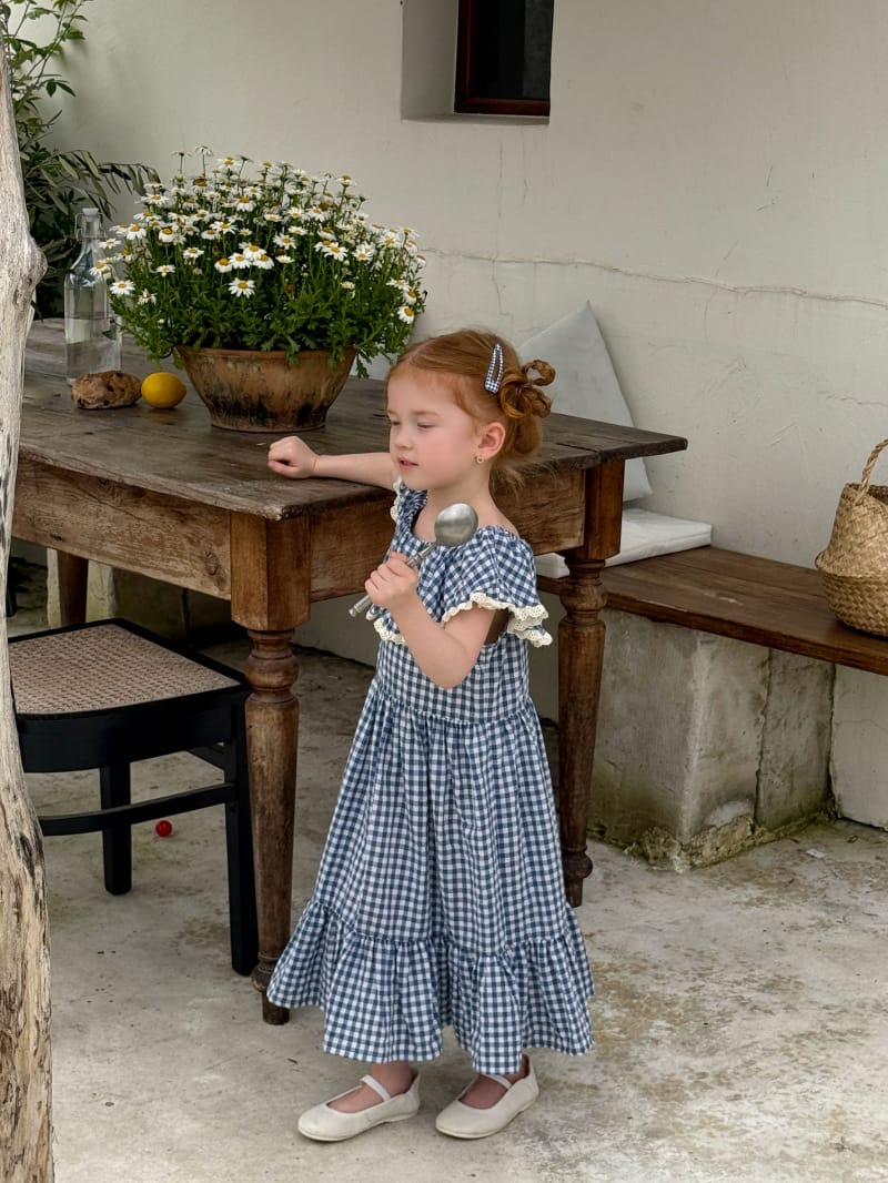 Gingham Lace Trimmed Cape Collar Dress ギンガムチェック ノースリーブワンピース【mh0012809】 Chengle ノースリーブワンピース