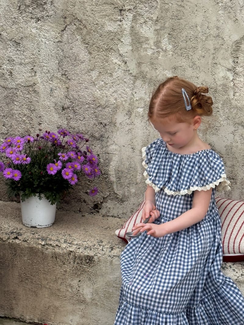 Gingham Lace Trimmed Cape Collar Dress ギンガムチェック ノースリーブワンピース【mh0012809】 Chengle ノースリーブワンピース