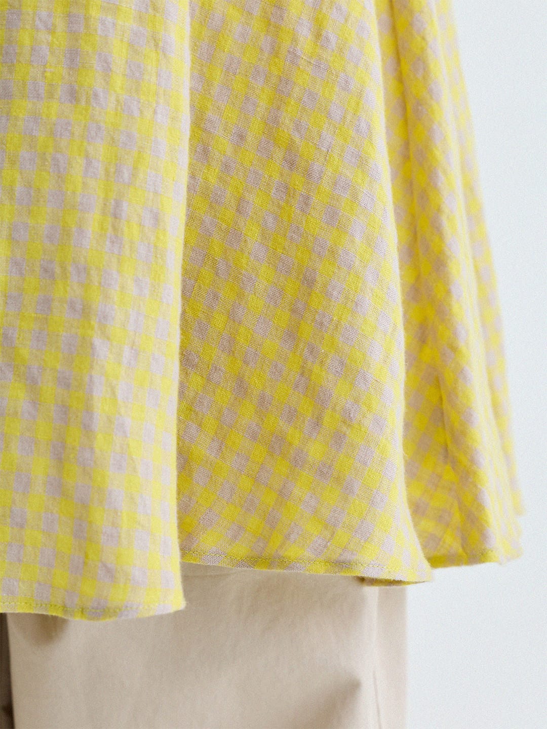 Gingham Plaid Linen Sundress チェック ノースリーブワンピース【mh0013186】 yunerma ノースリーブワンピース
