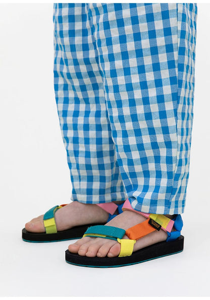 Gingham Plaid Mosquito Repellent Pants フルーツ刺繍 ロングパンツ【mh0013095】 RICE & SKY ロングパンツ・スウェットパンツ