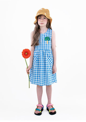 Gingham Plaid Vest Dress チェック ノースリーブワンピース【mh0013212】 RICE & SKY ノースリーブワンピース