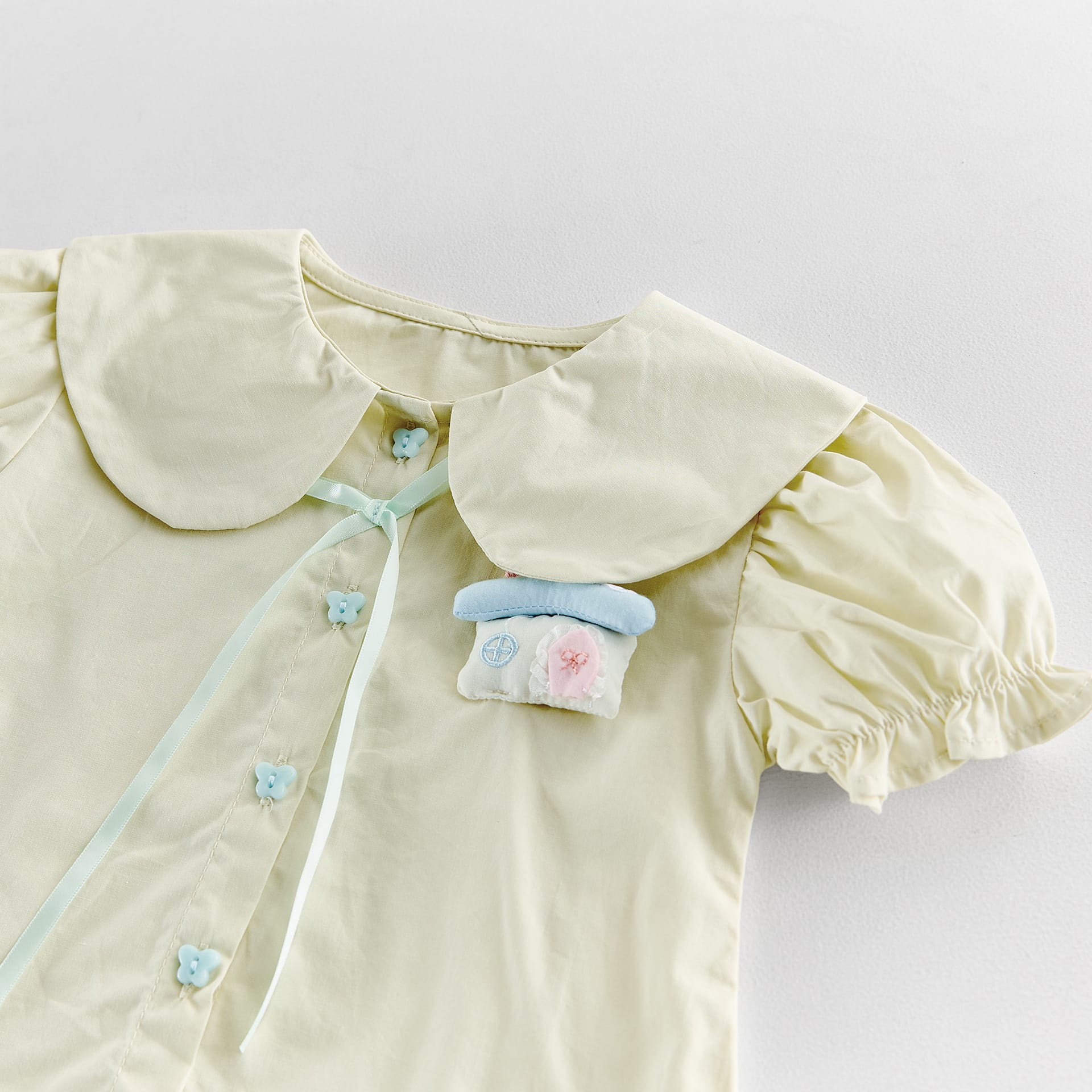 Gingham Ruffle Layered Skirt Doll Shirt Set チェック 半袖ブラウス キュロットスカート セット【mh0013437】 angou 半袖セットアップ
