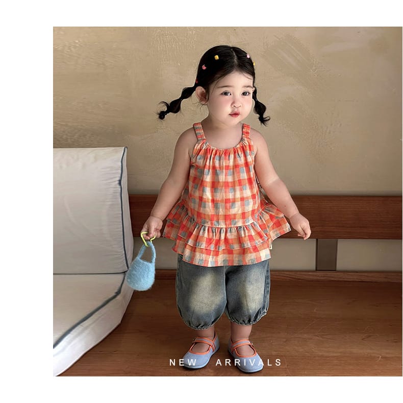 Gingham Tiered Top ギンガムチェック ノースリーブチュニック【mh0012850】 ABNN タンクトップ・キャミソール・ノースリーブトップス