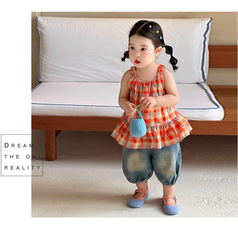 Gingham Tiered Top ギンガムチェック ノースリーブチュニック【mh0012850】 ABNN タンクトップ・キャミソール・ノースリーブトップス