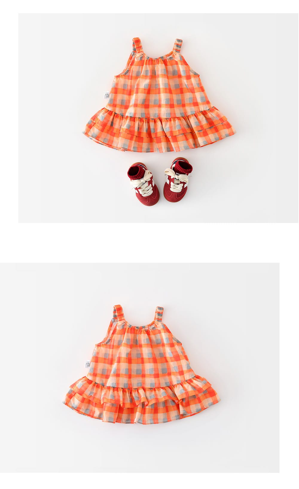 Gingham Tiered Top ギンガムチェック ノースリーブチュニック【mh0012850】 ABNN タンクトップ・キャミソール・ノースリーブトップス