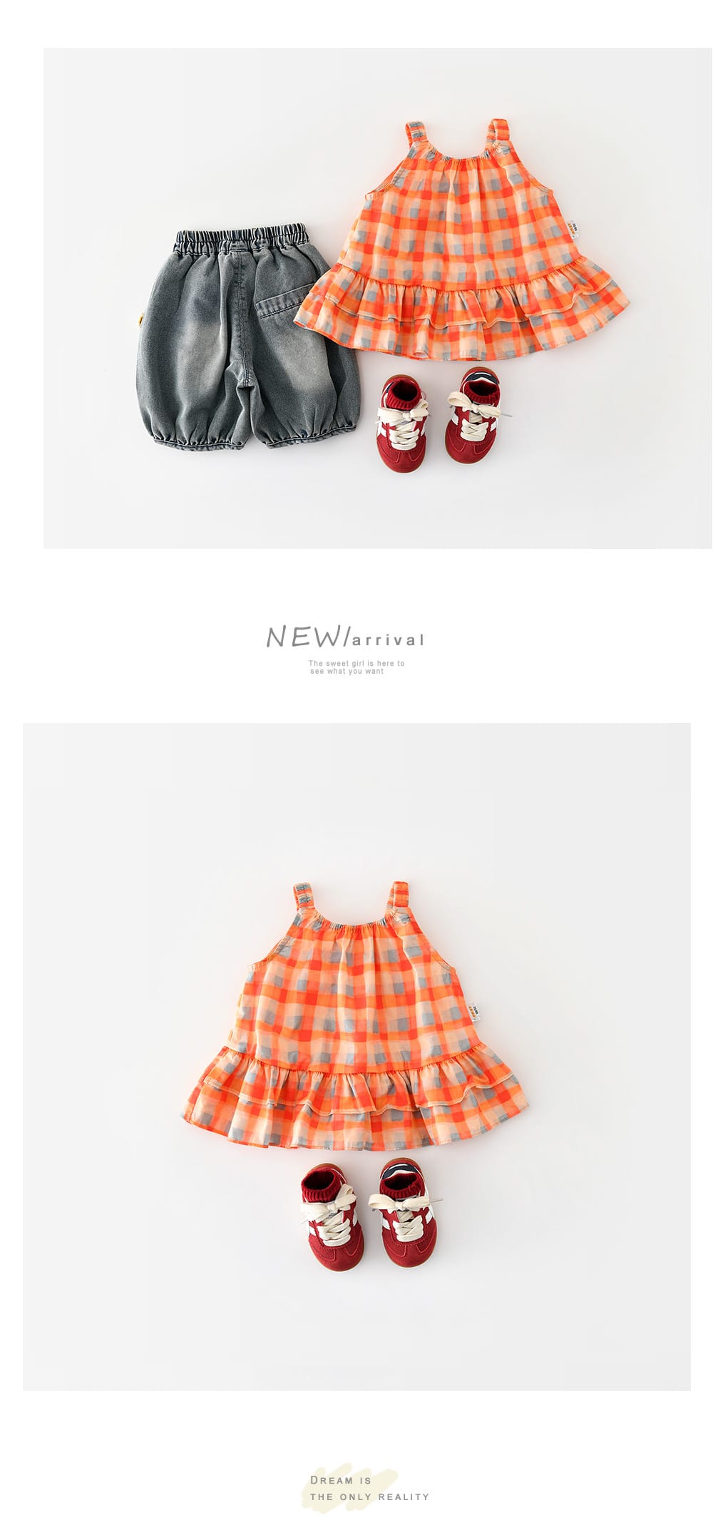 Gingham Tiered Top ギンガムチェック ノースリーブチュニック【mh0012850】 ABNN タンクトップ・キャミソール・ノースリーブトップス