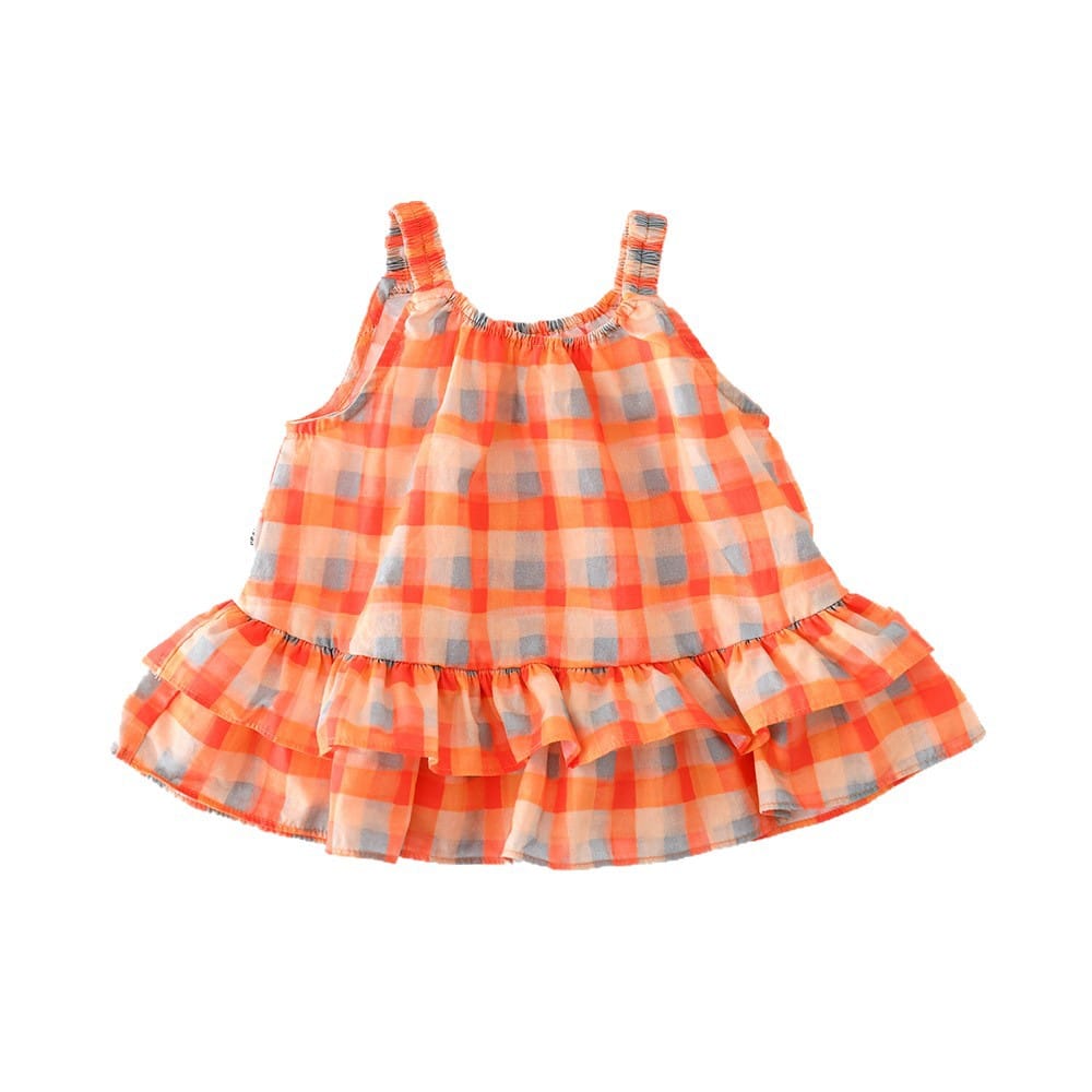 Gingham Tiered Top ギンガムチェック ノースリーブチュニック【mh0012850】 ABNN タンクトップ・キャミソール・ノースリーブトップス