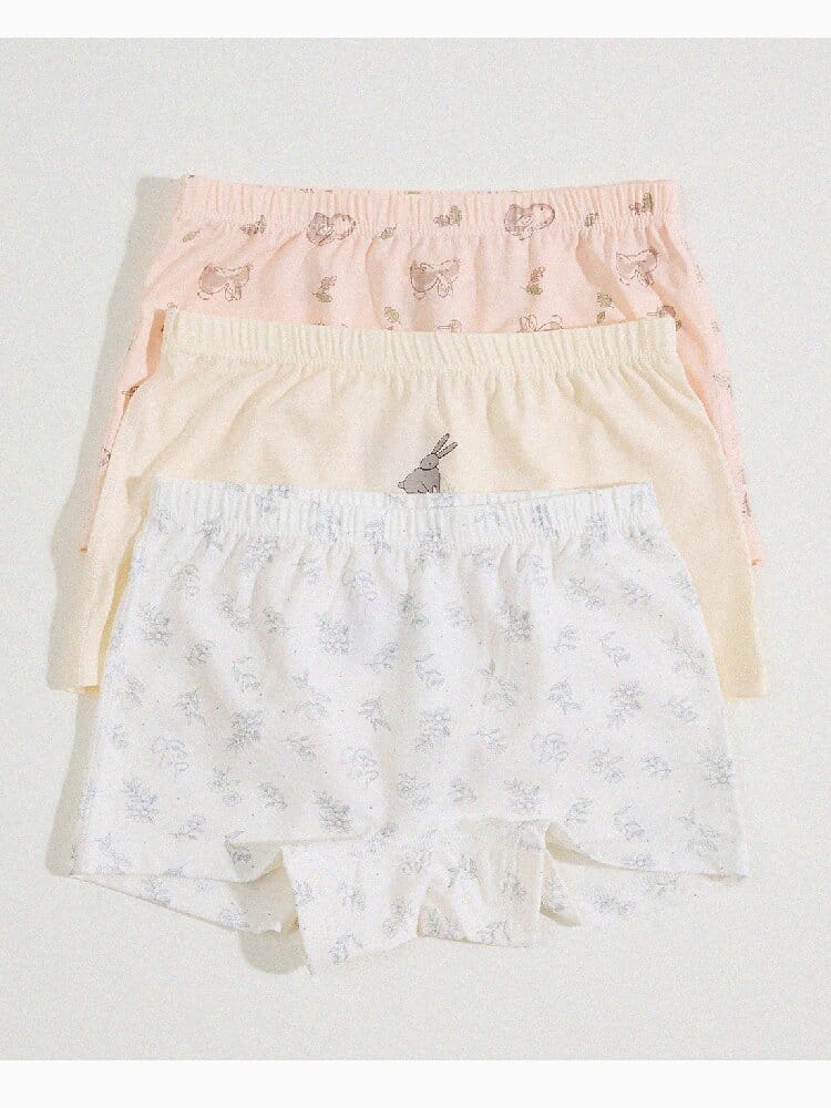 Girls' Cartoon Breathable Boxer Shorts ボタニカルプリント ボクサーパンツ【mh0013205】 yunerma 幼児用下着
