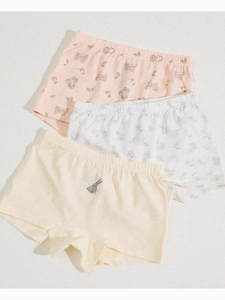 Girls' Cartoon Breathable Boxer Shorts ボタニカルプリント ボクサーパンツ【mh0013205】 yunerma 幼児用下着