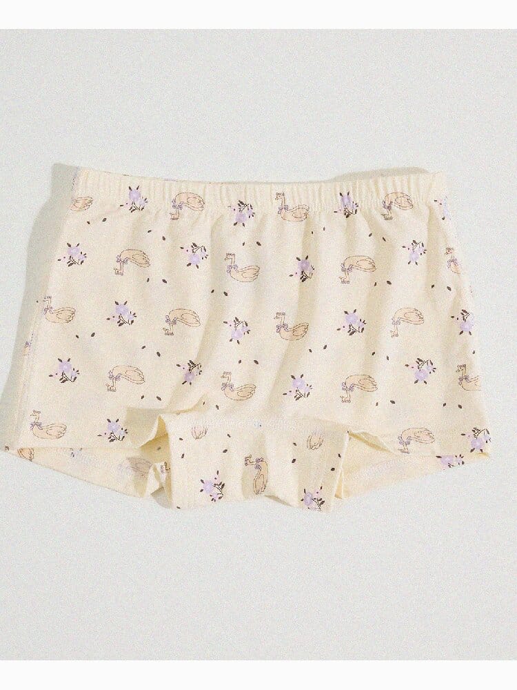 Girls' Cartoon Breathable Boxer Shorts ボタニカルプリント ボクサーパンツ【mh0013205】 yunerma 幼児用下着