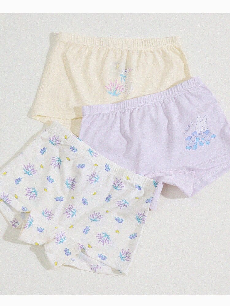 Girls' Cartoon Breathable Boxer Shorts ボタニカルプリント ボクサーパンツ【mh0013205】 yunerma 幼児用下着