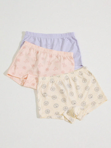 Girls' Cartoon Breathable Boxer Shorts ボタニカルプリント ボクサーパンツ【mh0013205】 yunerma 幼児用下着