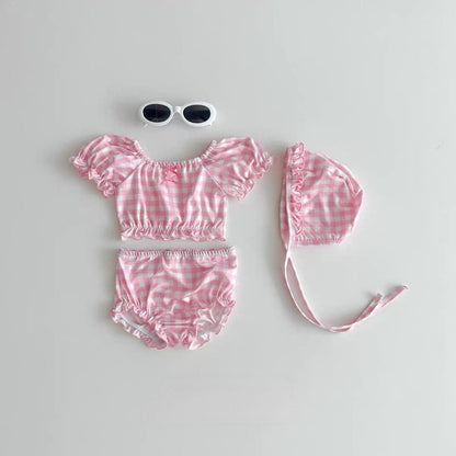 Girly Polka Dot Swimsuit セパレート水着【mh0012930】 Rose Red / 73cm yi nian ni ベビー用水着
