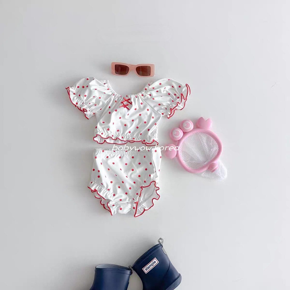 Girly Polka Dot Swimsuit セパレート水着【mh0012930】 yi nian ni ベビー用水着