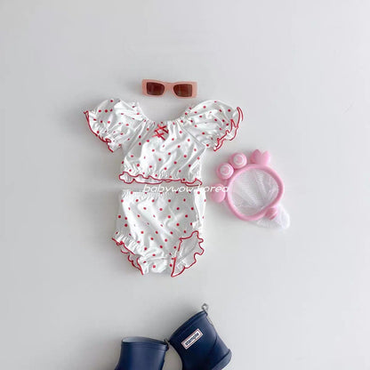 Girly Polka Dot Swimsuit セパレート水着【mh0012930】 yi nian ni ベビー用水着