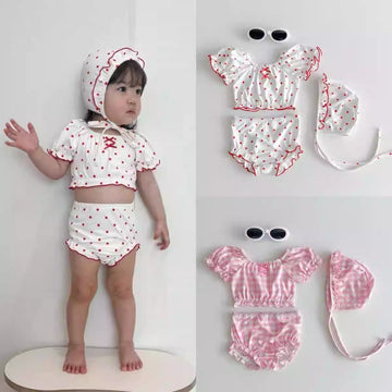 Girly Polka Dot Swimsuit セパレート水着【mh0012930】 yi nian ni ベビー用水着