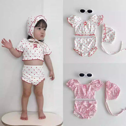 Girly Polka Dot Swimsuit セパレート水着【mh0012930】 yi nian ni ベビー用水着
