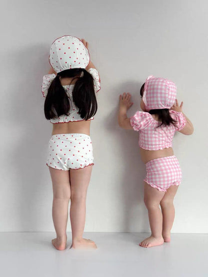 Girly Polka Dot Swimsuit セパレート水着【mh0012930】 yi nian ni ベビー用水着