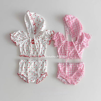 Girly Polka Dot Swimsuit セパレート水着【mh0012930】 yi nian ni ベビー用水着