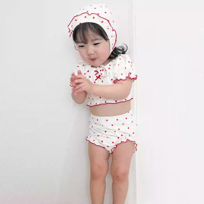 Girly Polka Dot Swimsuit セパレート水着【mh0012930】 yi nian ni ベビー用水着