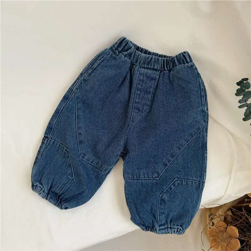 デニムパンツ Blue / 80cm 12M キッズパンツ 裏フリースデニムバルーンパンツジーンズ【mh0008067】