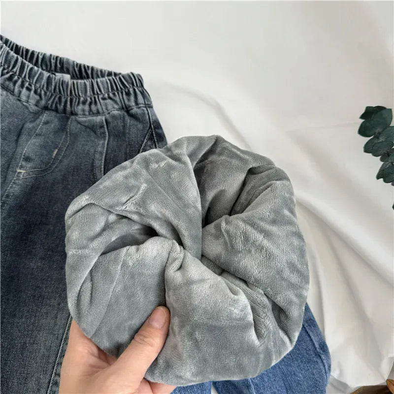 デニムパンツ キッズパンツ 裏フリースデニムパンツジーンズ【mh0008066】