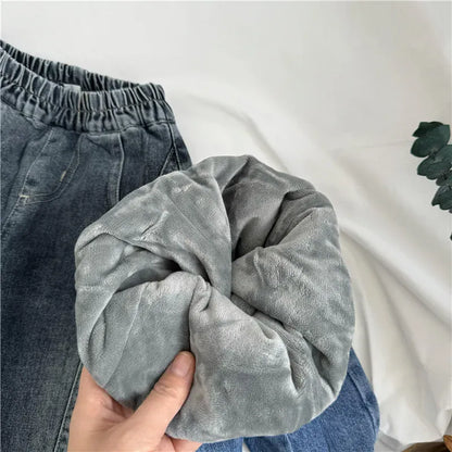 デニムパンツ キッズパンツ 裏フリースデニムパンツジーンズ【mh0008066】