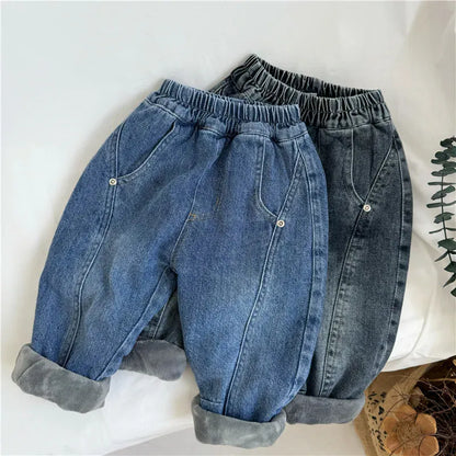 デニムパンツ キッズパンツ 裏フリースデニムパンツジーンズ【mh0008066】