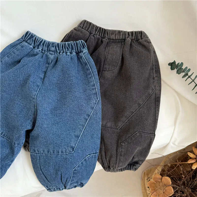 デニムパンツ キッズパンツ 裏フリースデニムバルーンパンツジーンズ【mh0008067】