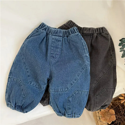 デニムパンツ キッズパンツ 裏フリースデニムバルーンパンツジーンズ【mh0008067】