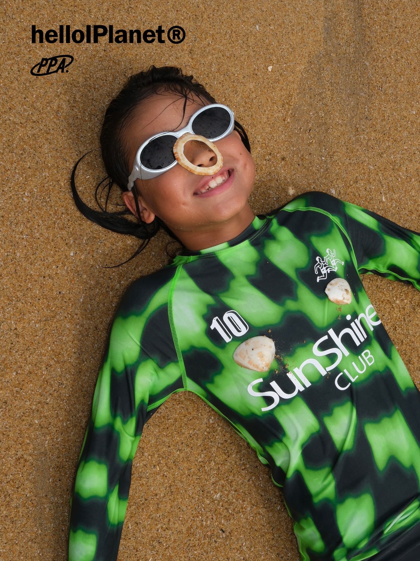 Gradation Long Sleeve Rash Guard Swimsuit Set グラデーション 長袖ラッシュガード ショートパンツ 水着【mh0013621】 ppapa ベビー用水着