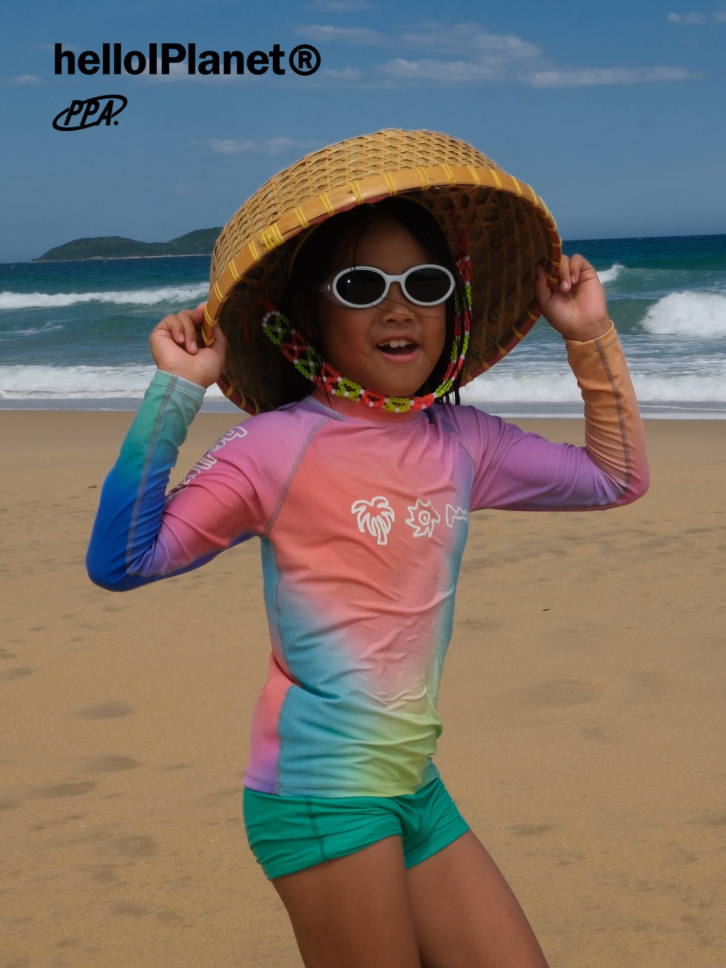 Gradation Long Sleeve Rash Guard Swimsuit Set グラデーション 長袖ラッシュガード ショートパンツ 水着【mh0013621】 ppapa ベビー用水着