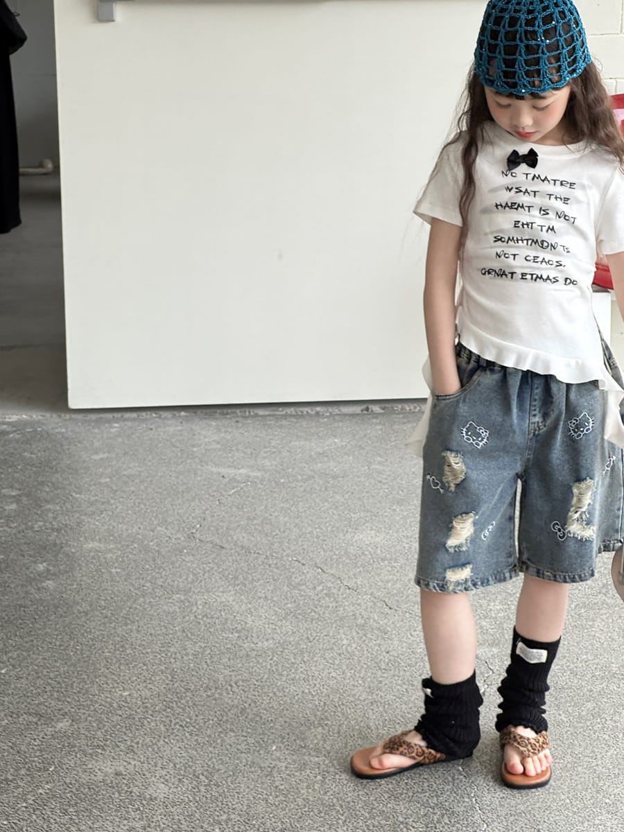 Graphic Bow Tee アシンメトリー 半袖Tシャツ【mh0013067】 mamahalo kids 半袖Tシャツ