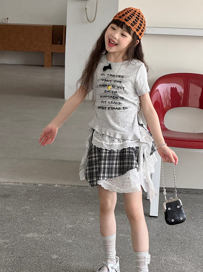 Graphic Bow Tee アシンメトリー 半袖Tシャツ【mh0013067】 mamahalo kids 半袖Tシャツ