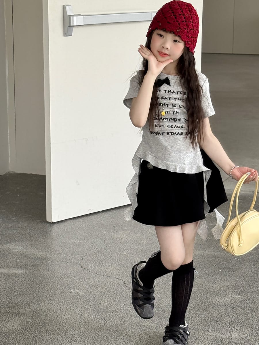 Graphic Bow Tee アシンメトリー 半袖Tシャツ【mh0013067】 mamahalo kids 半袖Tシャツ