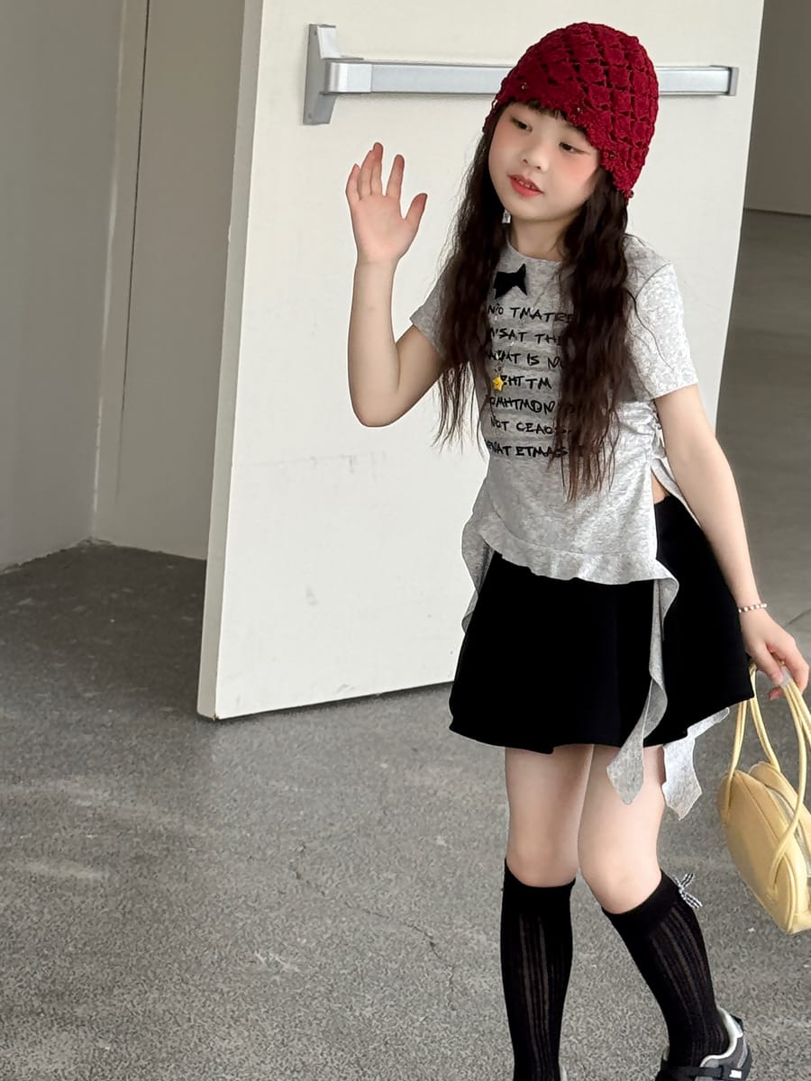 Graphic Bow Tee アシンメトリー 半袖Tシャツ【mh0013067】 mamahalo kids 半袖Tシャツ