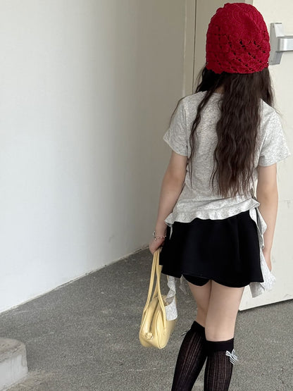 Graphic Bow Tee アシンメトリー 半袖Tシャツ【mh0013067】 mamahalo kids 半袖Tシャツ