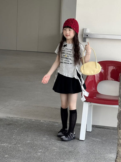 Graphic Bow Tee アシンメトリー 半袖Tシャツ【mh0013067】 mamahalo kids 半袖Tシャツ