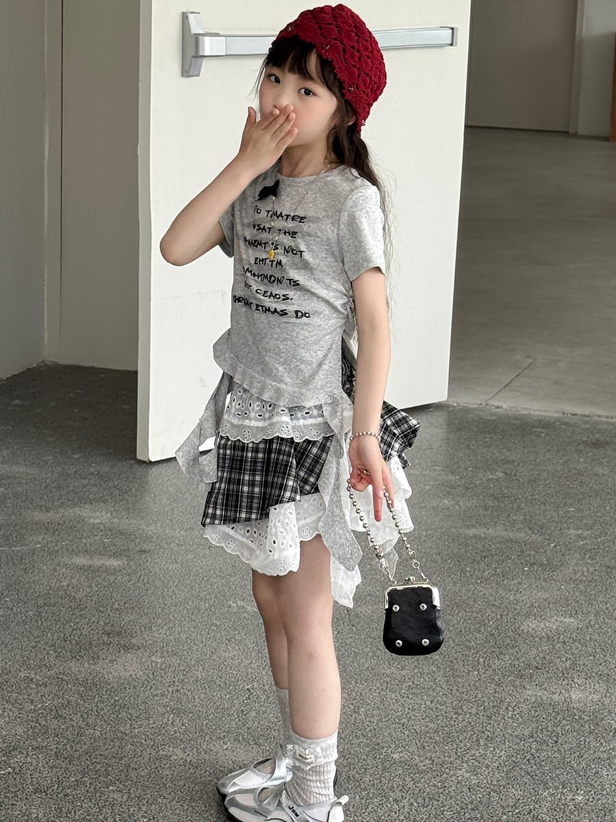 Graphic Bow Tee アシンメトリー 半袖Tシャツ【mh0013067】 mamahalo kids 半袖Tシャツ